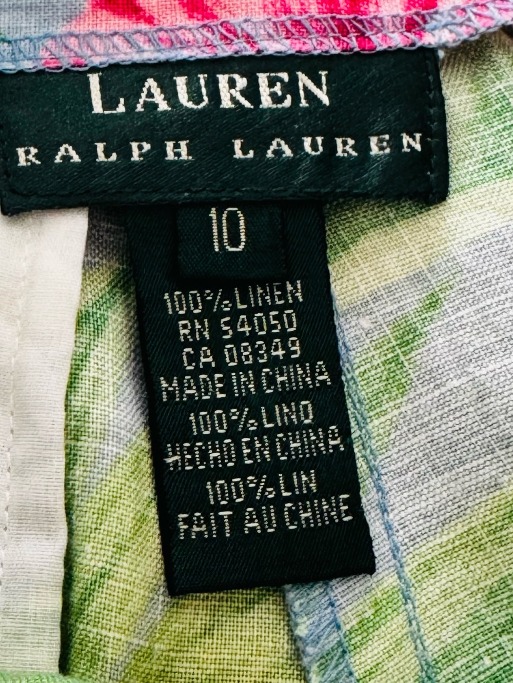 Lauren Ralph Lauren Size 10 tropical floral print 100% linen bermuda shorts - Picture 6 of 7
